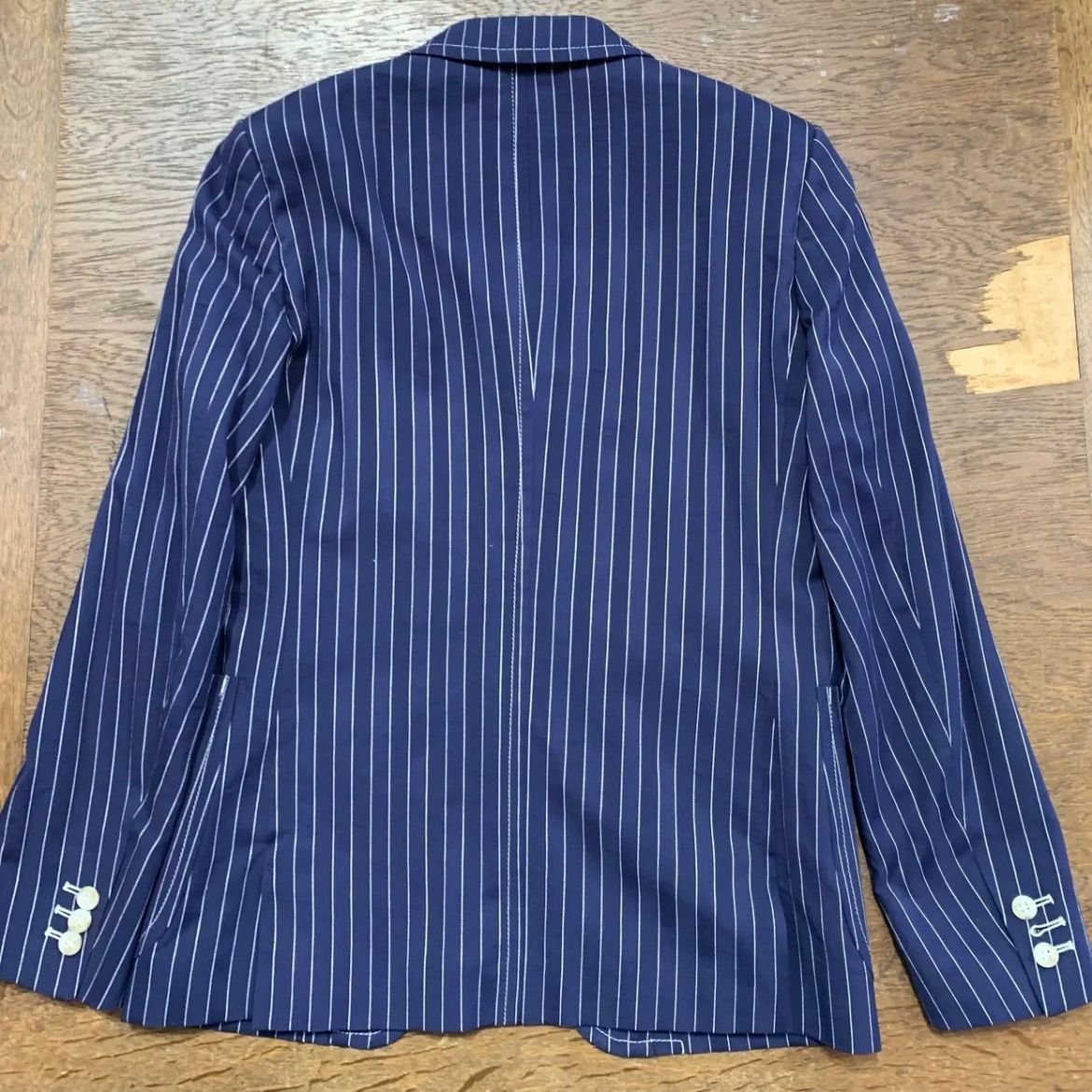 メンズ ミックスファブリック チョークストライプ ジャケット メンズ