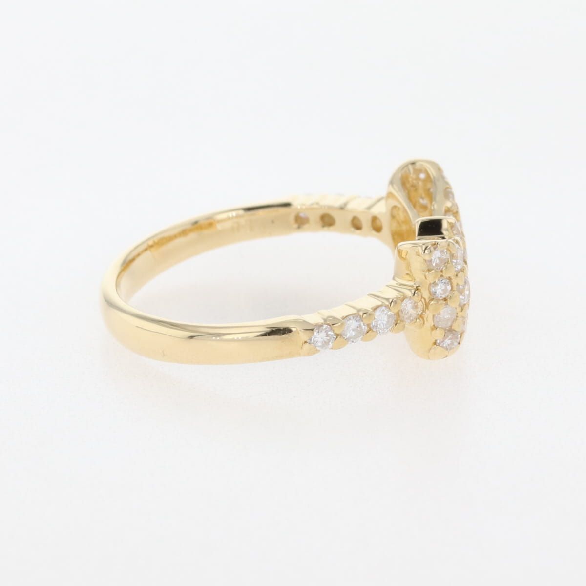 全商品送料無料。 リボンモチーフ デザインリング YG イエローゴールド 指輪 メレダイヤ リング 8.5号 K18 ダイヤモンド レディース 最大75％割引！