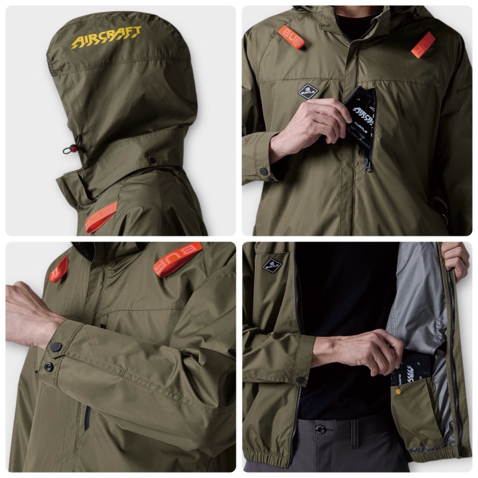 BURTLE バートル AIR-CRAFT エアークラフト 空調服 2着セット 両脇サイドファン AC2064 S ブラック アーミカーキ