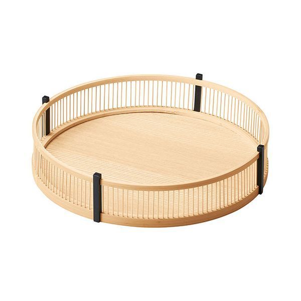 【在庫限りの大特価】 ヤマコー 用美 業務用 白竹 千筋盛器 丸 8寸 yamaco22713