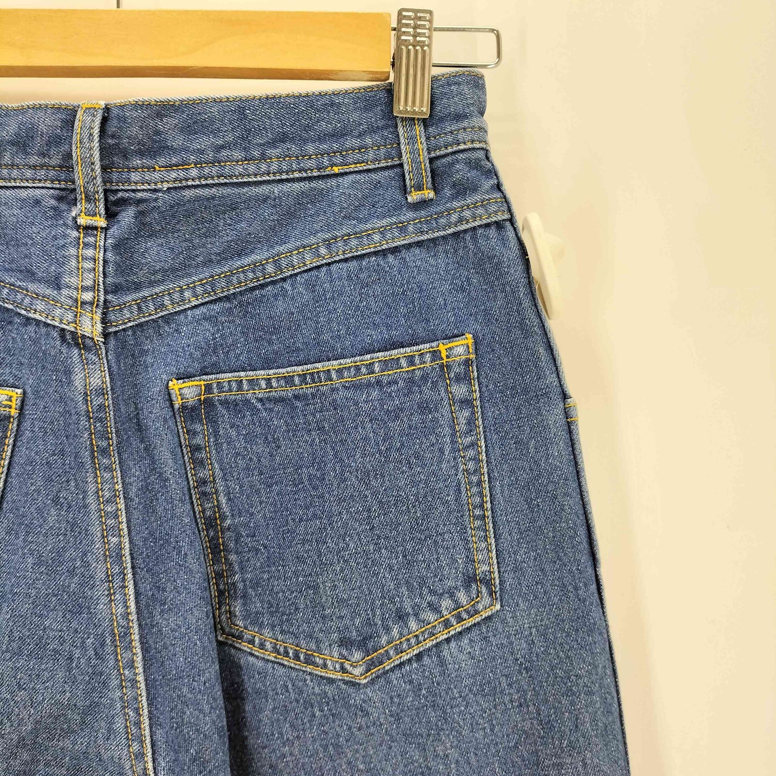 【大人気美品】メゾンスペシャル　ラインストーンパールデニム パンツ ブルー 36 大人気美品】メゾンスペシャル ラインストーンパールデニム