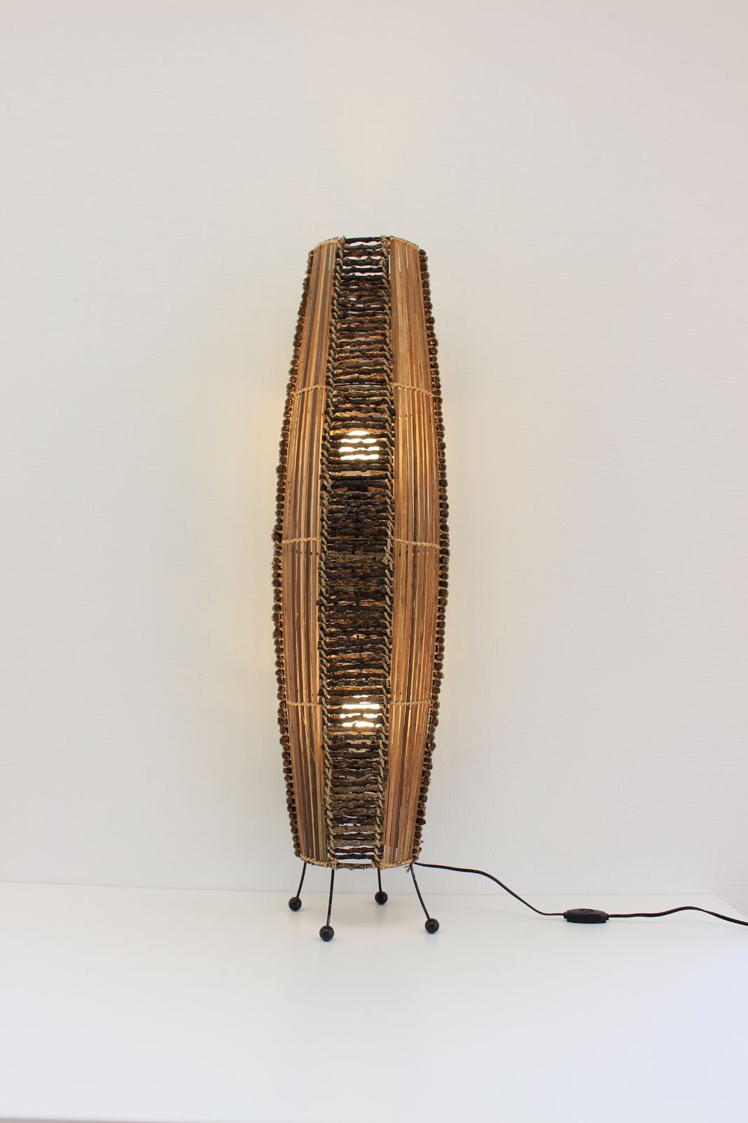 バリ島産 バンブーウッドスタンドランプL LEDランプ アジアン リゾート 雑貨