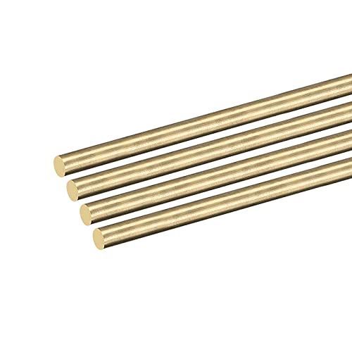 DMiotech 4個 4 mm x 150 mm 真鍮ソリッド丸棒 真鍮棒 旋盤棒材 DIYクラフト用