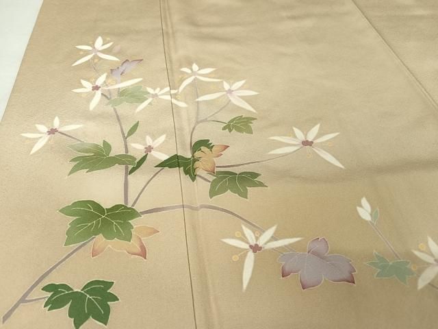 平和屋着物○本加賀友禅作家 成竹登茂男 色留袖 草花文 正絹 逸品