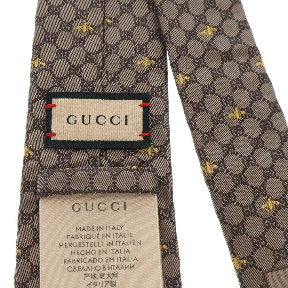 GUCCI グッチ GG Bee Silk Tie 545078 4E002 GGビー シルク ネクタイ ブラウン GUCCI (グッチ) GG Bee Silk Tie 545078 4E002 GGビー シルク ネクタイ