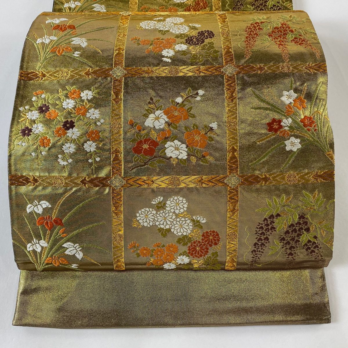 ◇503my39◇極上の逸品 河合美術織物 落款 紗 夏帯 金糸 芒 袋帯◇美品 ◇503my39◇極上の逸品 河合美術織物 落款 紗 夏帯 金糸 芒 袋帯