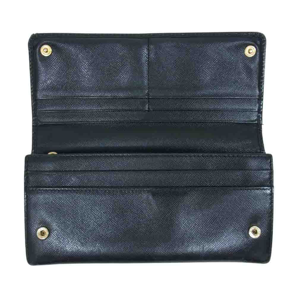 PRADA プラダ リボンモチーフ ブラック 長財布 サフィアーノレザー PRADA プラダ 財布 ウォレット サフィアーノレザー SAFFIANO 三