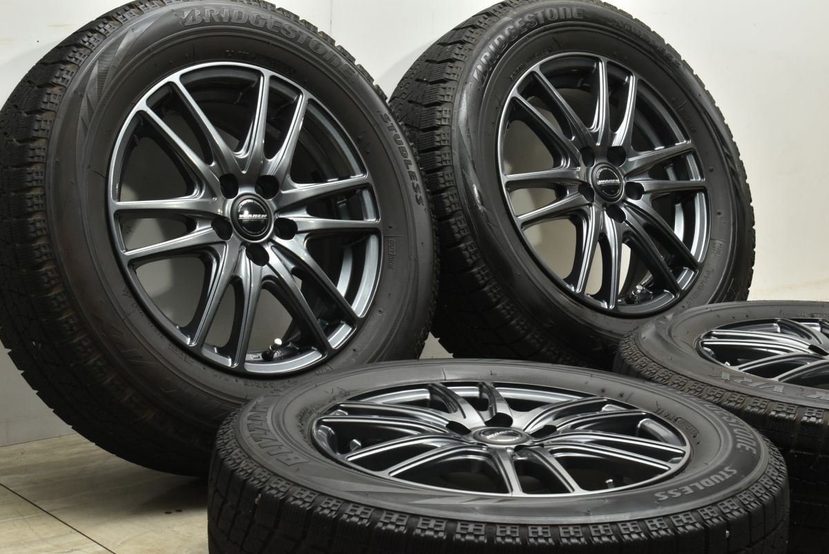 【美品】WAREN 15in 6J +48 PCD100 ブリヂストン ブリザック VRX 195/65R15 プリウス カローラツーリング/スポーツ インプレッサ 送料無料