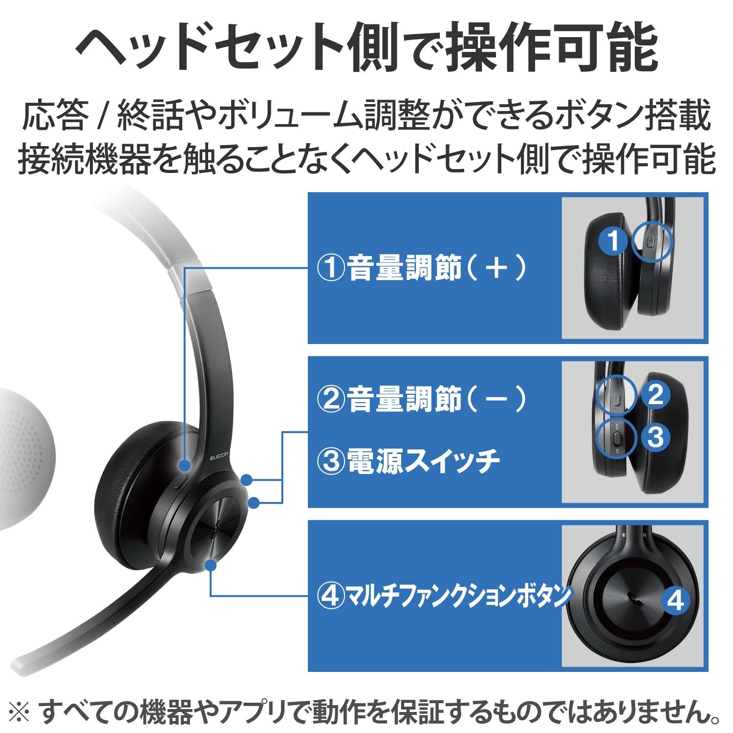 エレコム ワイヤレスヘッドセット 【 Bluetooth/有線 】 ノイズ