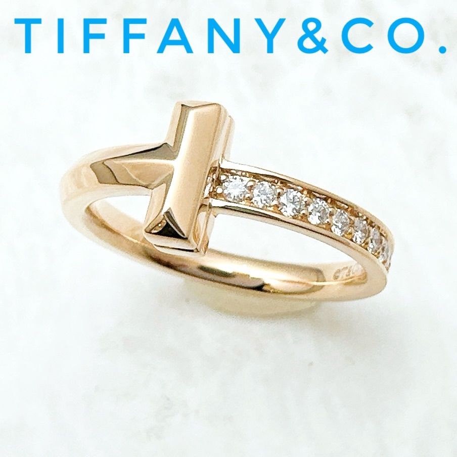 |人気?Tiffany＆Co. Tワン ダイヤモンド ピンクゴールド リング 約8.5号 U