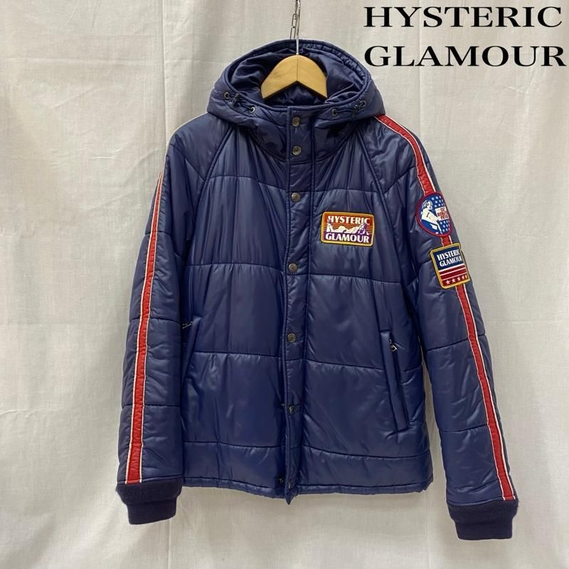 HYSTERIC GLAMOUR ヒステリックグラマー ジャケット 上着 ジャンパー ブルゾン 中綿ジャンパー ワッペン付き ネイビー M Y2K PRIMALOFT使用