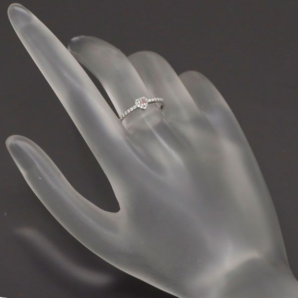 新品 希少 Pt950 ハートシェイプ 天然ピンク ダイヤモンド リング  