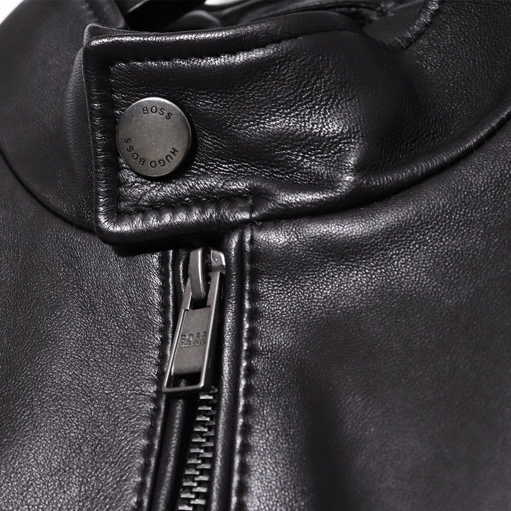 HUGO BOSS Leather Jacket サイズ48 ブラック 6001940 - メルカリ