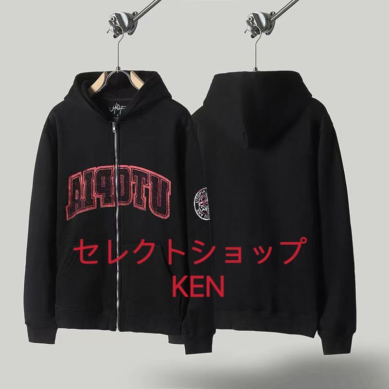 お見逃しなくCACTUS JACK TRAVIS SCOTT/カクタスジャックトラヴィススコットUtopia　ジップアップパーカー　ユニセックス