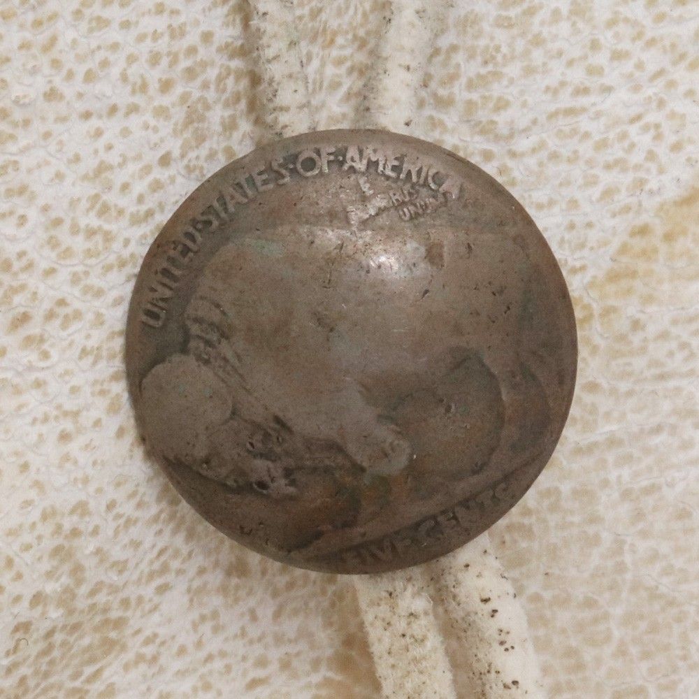 GORO'S 5セント コンチョ付き 巾着ポーチ Sサイズ ホワイト GORO'S 5