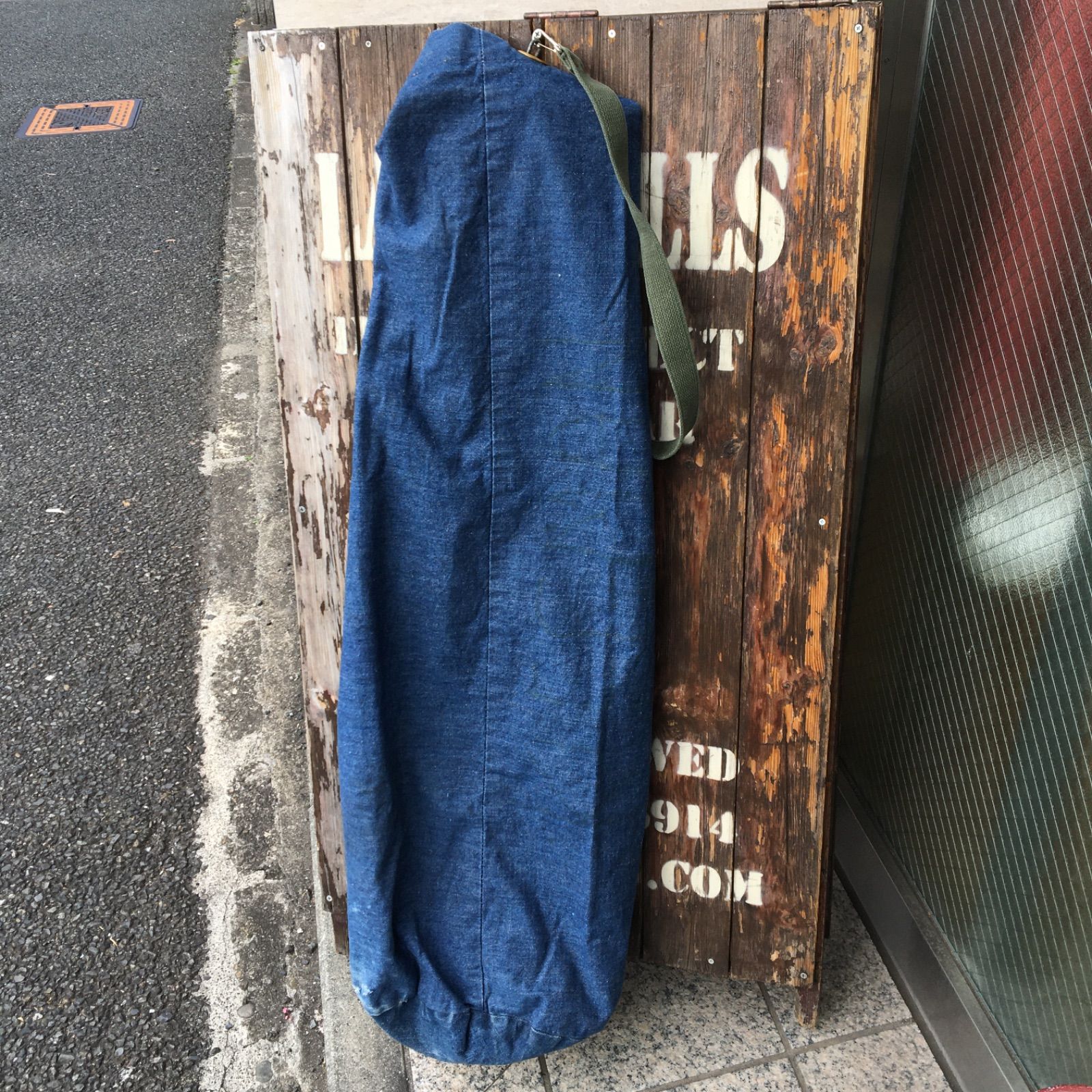 70s Vintage Local Made Denim Duffel Bag ビンテージ デニム ダッフルバッグ ミリタリー 民間用