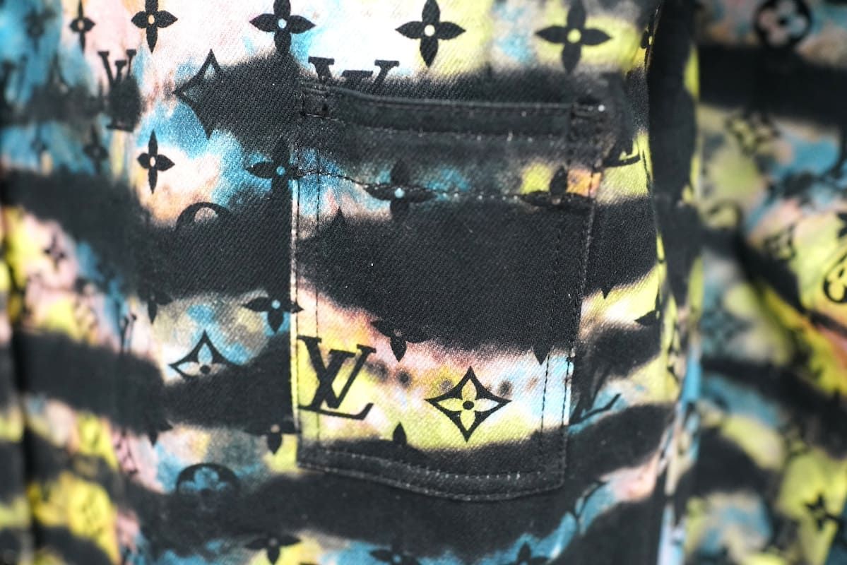 21AW LOUIS VUITTON Peinted Monogram Tie-Dyed Denim Shirt ルイ
