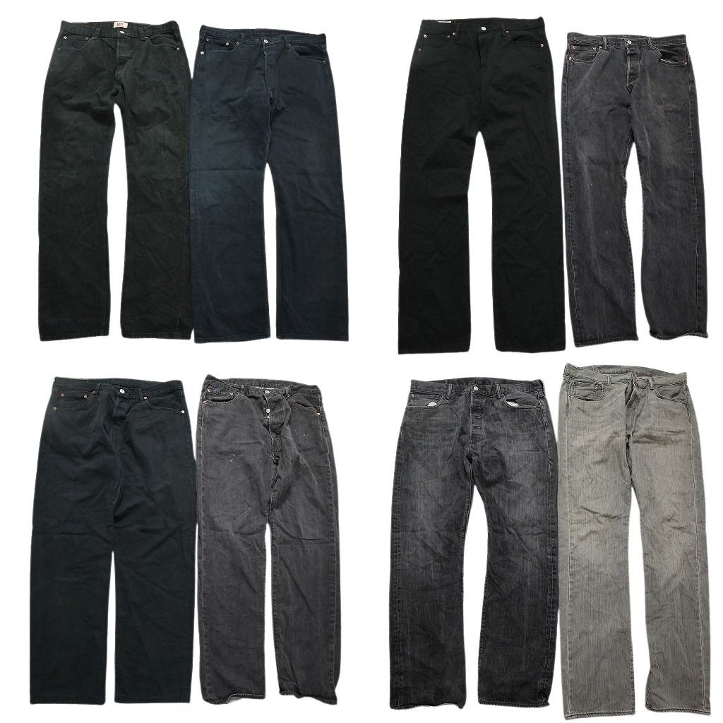 古着卸 まとめ売り リーバイス 501 デニム ブラックデニム パンツ 8枚セット メンズ 34 |36 |38 フェード アタリ 古着 NC1270