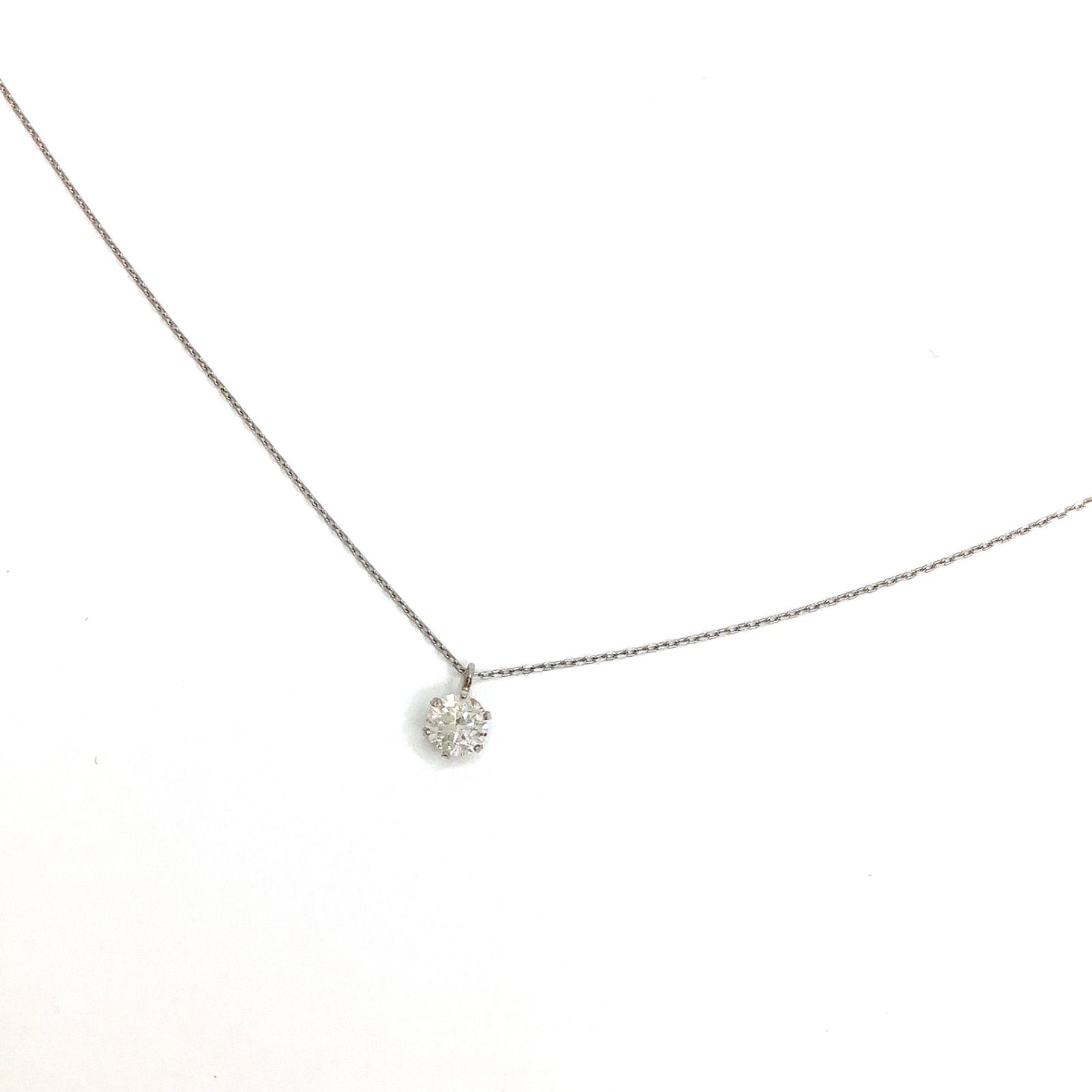 ダイヤモンドネックレス PT900 850 0.32ct 一粒ダイヤモンド 1g - メルカリ
