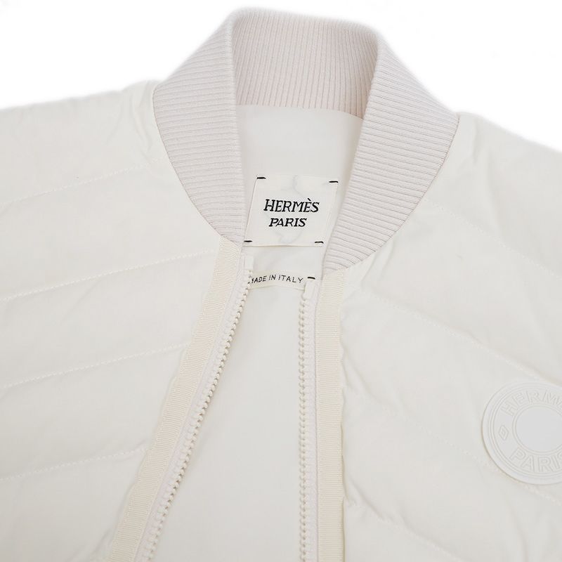 エルメス キルティング ロング ダウンベスト ホワイト レディース 34サイズ WWW_MORNINGWALKER_COM