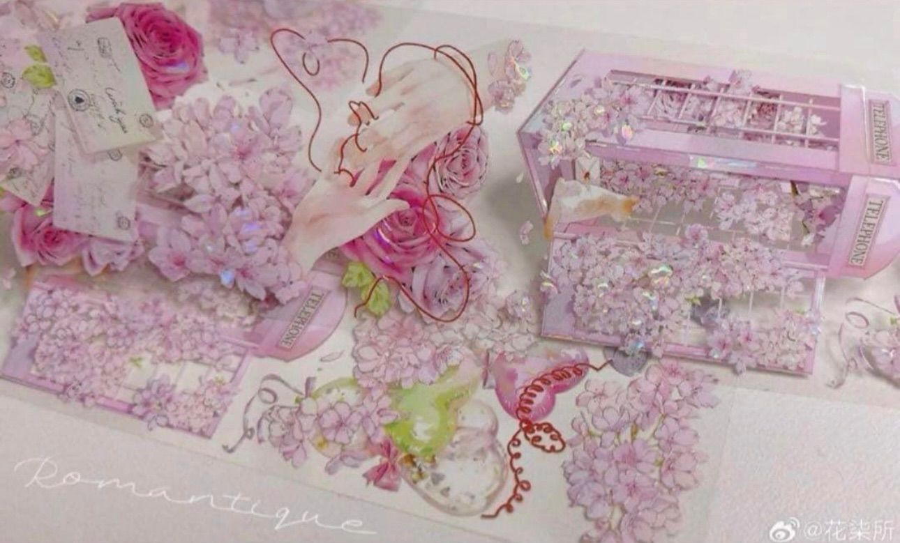 贝壳光 5.5cm×10m 心动情诗 海外マスキングテープ 海外マステ 花