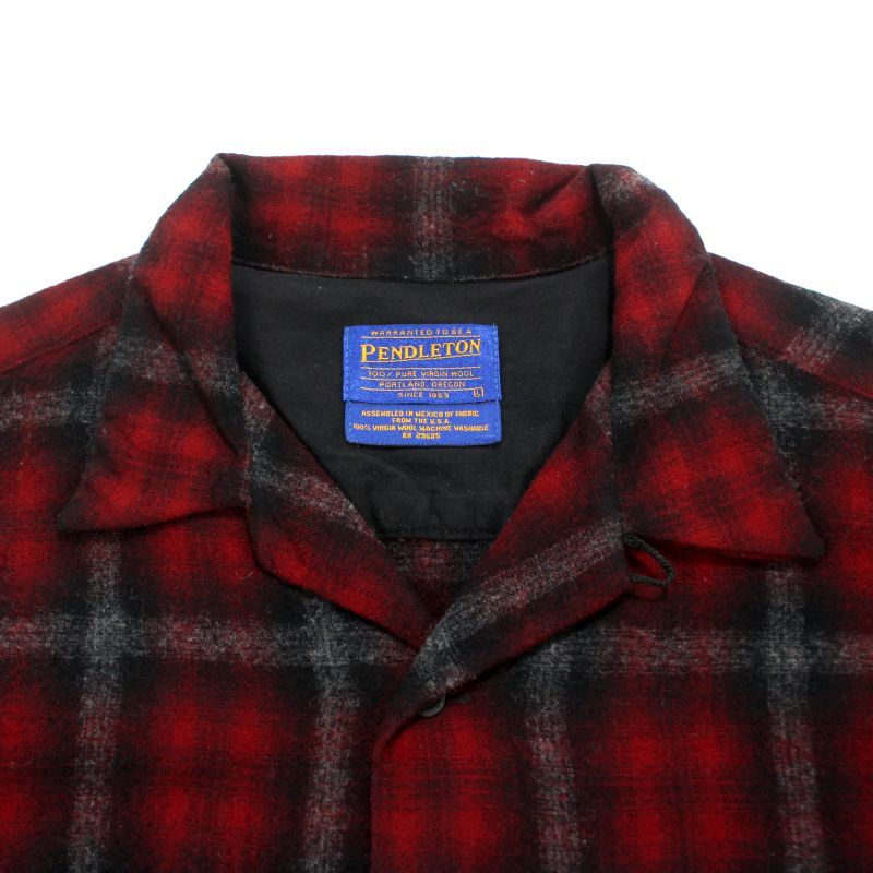 00s PENDLETON チェック柄 オープンカラー ウール 長袖シャツ