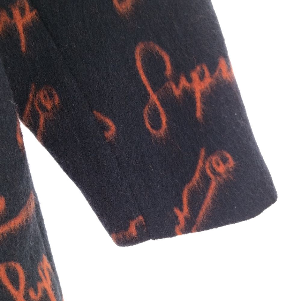 Supreme 20AW スクリプトロゴ ウールオーバーコート L 黒 SUPREME (シュプリーム) 20AW Script Logos Wool Overcoat
