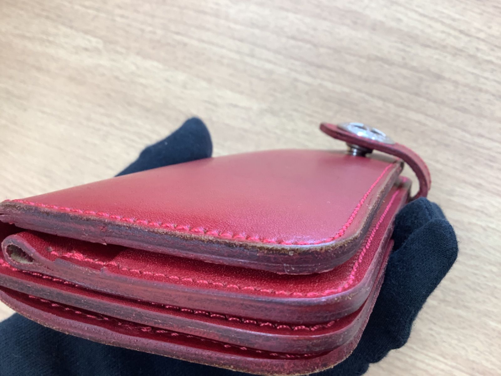 EVISU ど根性ウォレット＆ウォレットチェーン 赤 エヴィス レザー