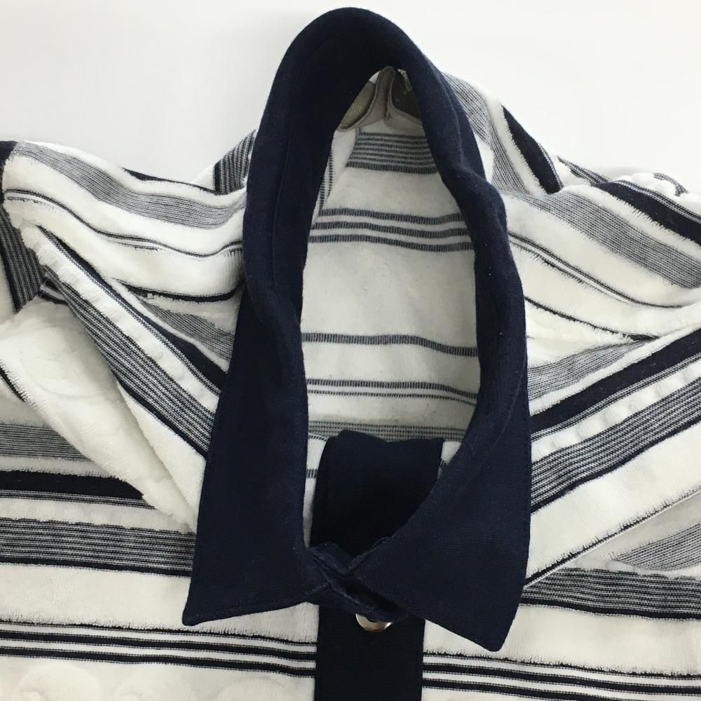 ☆SALE価格☆アダバット 半袖ポロワンピース 白×ネイビー ボーダー