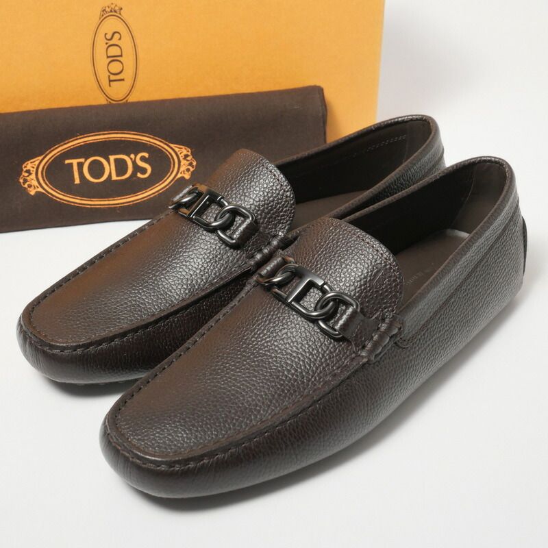 TOD S トッズ ドライビングシューズ ローファー モカシン スリッポン 靴 メンズ サイズ8A 27cm相当 レザー ビット ブラウンイタリア製 20250110|GP0631
