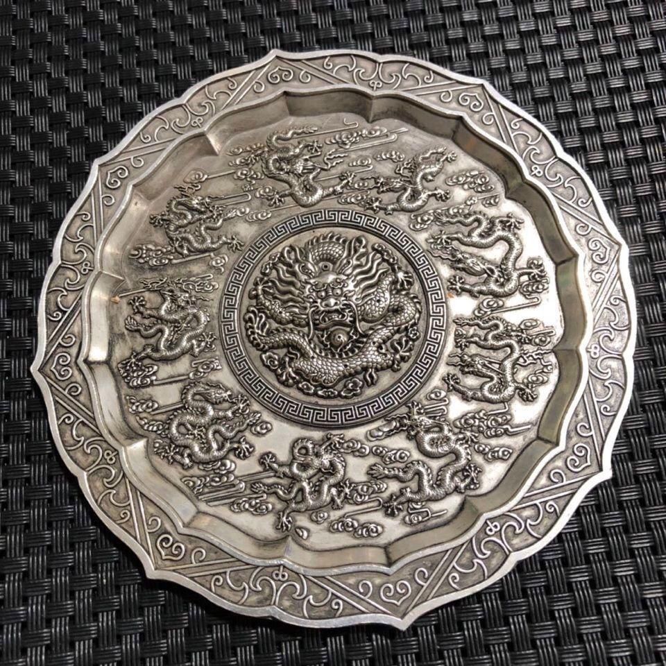 銅器 銅盤 九龍戯珠 茶道具 装飾品 工芸品 置物 - メルカリ