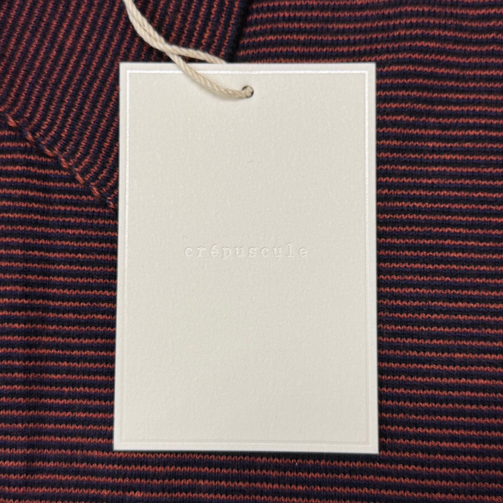 参考上代22000円 未使用品 crepuscule L/S Knit Polo ボーダー 