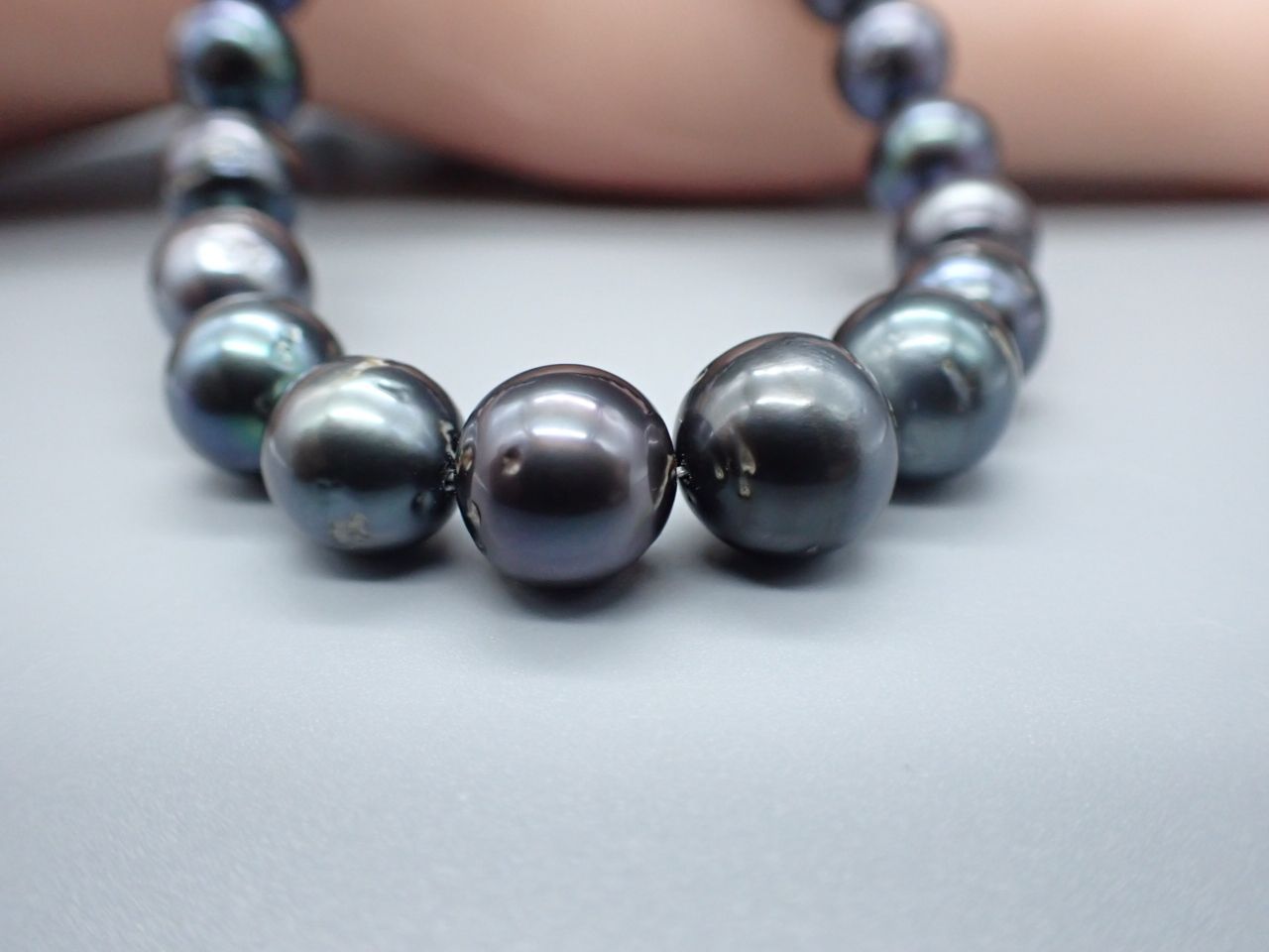 黒蝶真珠 南洋ブラックパールネックレス 42cm 49.1g 素材証明