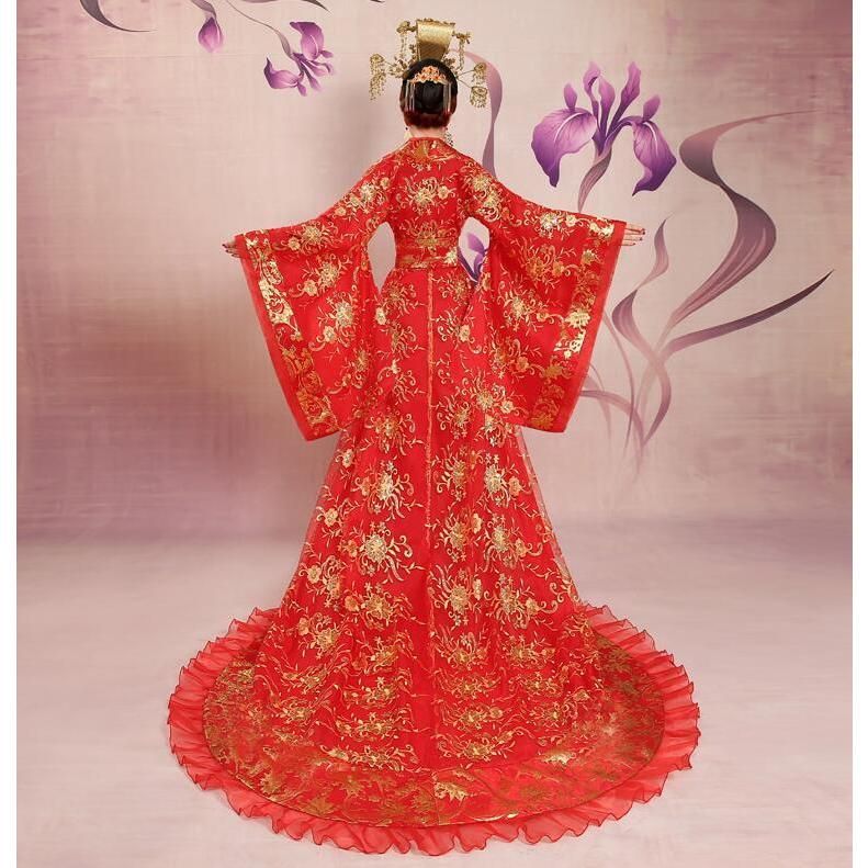 中華コスプレ衣装 ハロウィン衣装 華流 時代劇 コスチューム 女性 大人 華やか 漢服 唐時代 宮廷 皇后 貴妃 仮装 変装 古代 ウエディングド