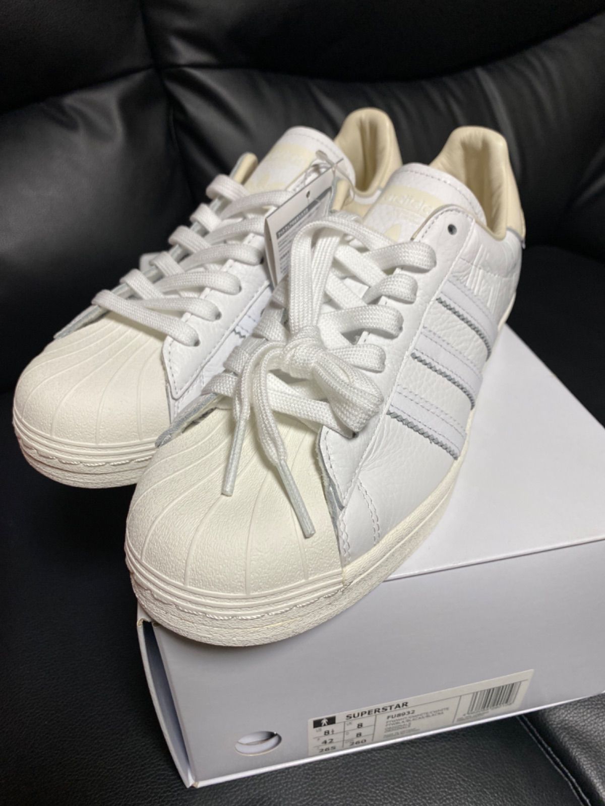 back number「スーパースター」新品未使用 adidas SUPERSTAR 82 SFTM CREAM WHITE/CORE BLACK/OFF WHITE