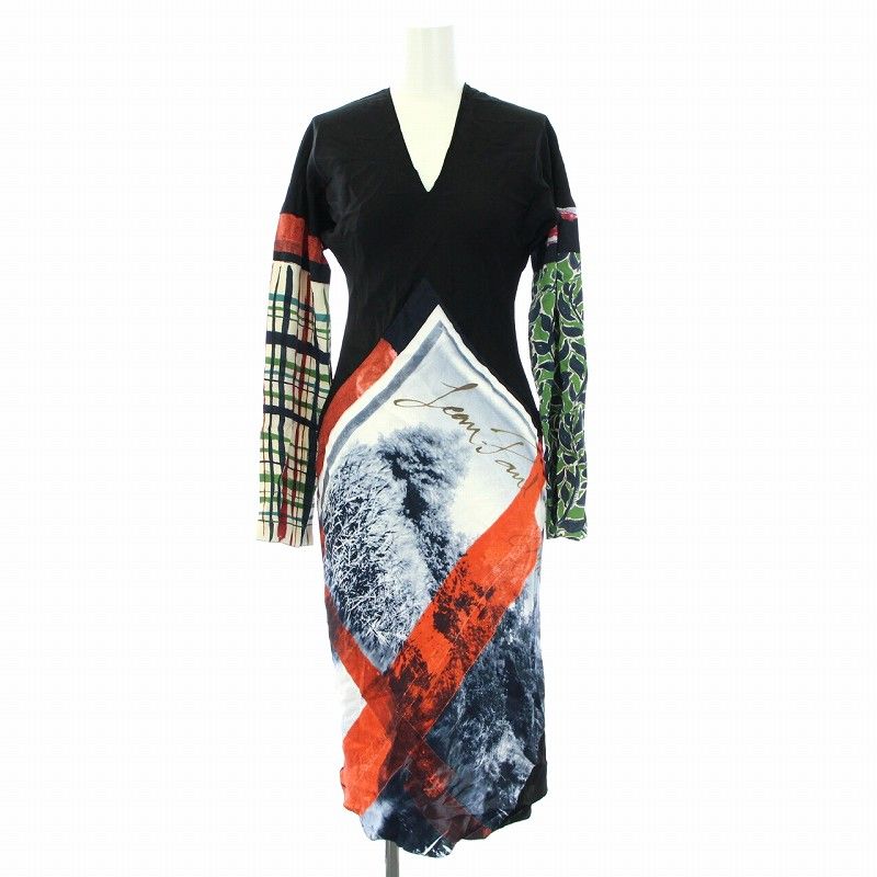 ゴルチェ ロングワンピース 90's GAULTIER JEANS ゴシックプリントロングワンピースゴルチェ