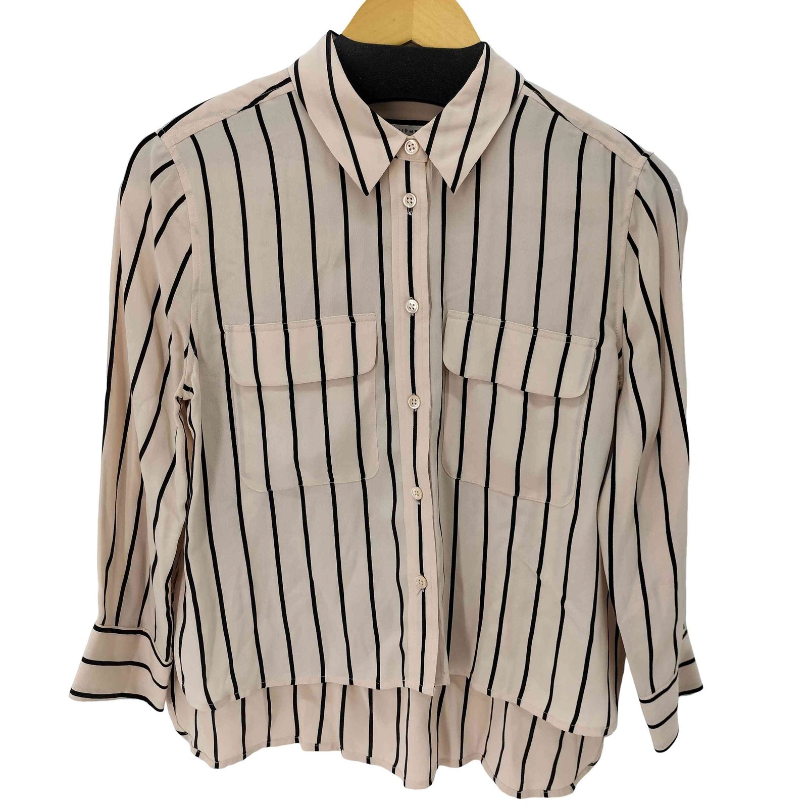 【新品】エキップモン(EQUIPMENT)  長袖シャツ　XS　黒白ストライプ/01087 EQUIPMENT 【新品】エキップモン(EQUIPMENT) 長袖シャツ XS 黒白