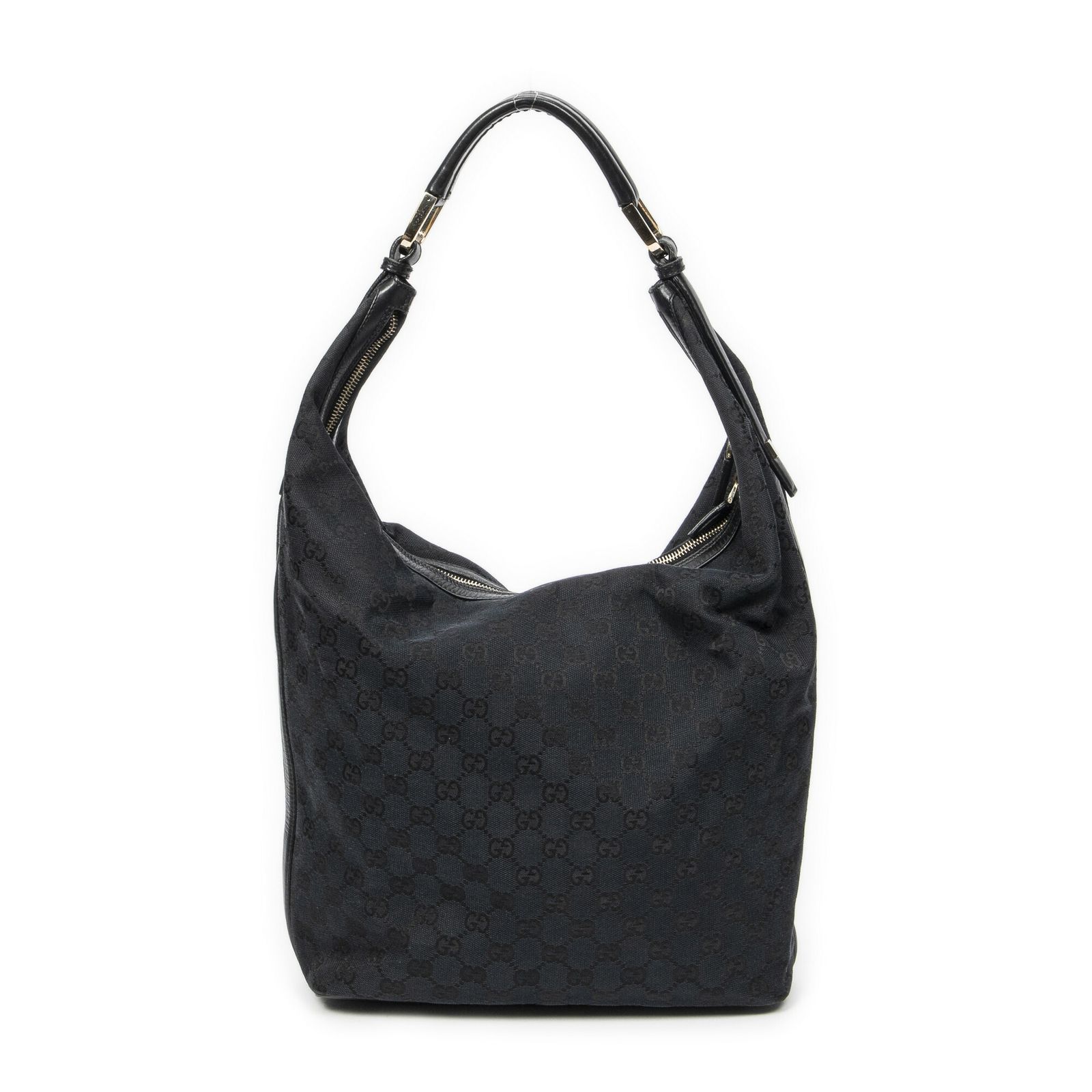 GUCCI グッチラージホーボー黒GGキャンバスA