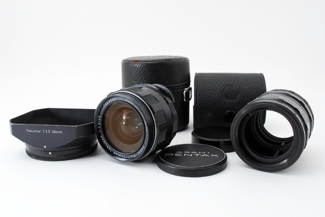 レンズ】PENTAX TAKUMAR 28mm f3.5 (純正フード付属) - レンズ(単焦点)