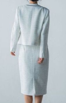 新品未使用ロートレアモン　受注会限定　ツイードジャケット　ブラック セットアップ対応】ファンシーツイード ノーカラー ジャケット