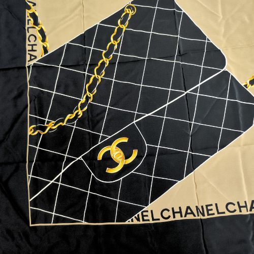 中古】CHANEL シャネル スカーフ シルク シルク マトラッセ 中古】CHANEL シャネル スカーフ シルク シルク マトラッセ