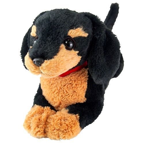 新品 ひざわんこ ミニチュアダックス ブラック ぬいぐるみ 犬 動物 アニマル 全長39cm P-3012 [佐川急便]