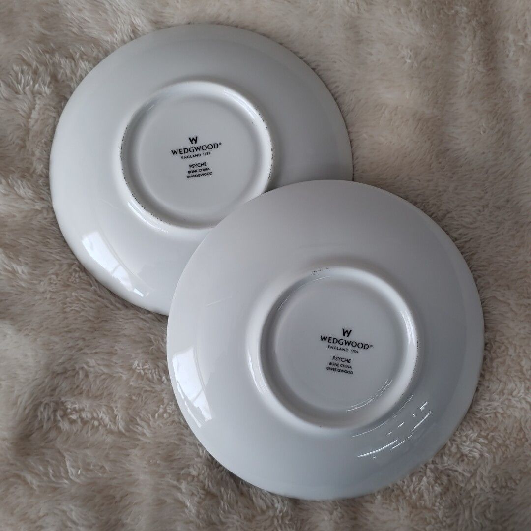 WEDGWOOD プシュケ カップ＆ソーサー 2客セット ペア ブルー