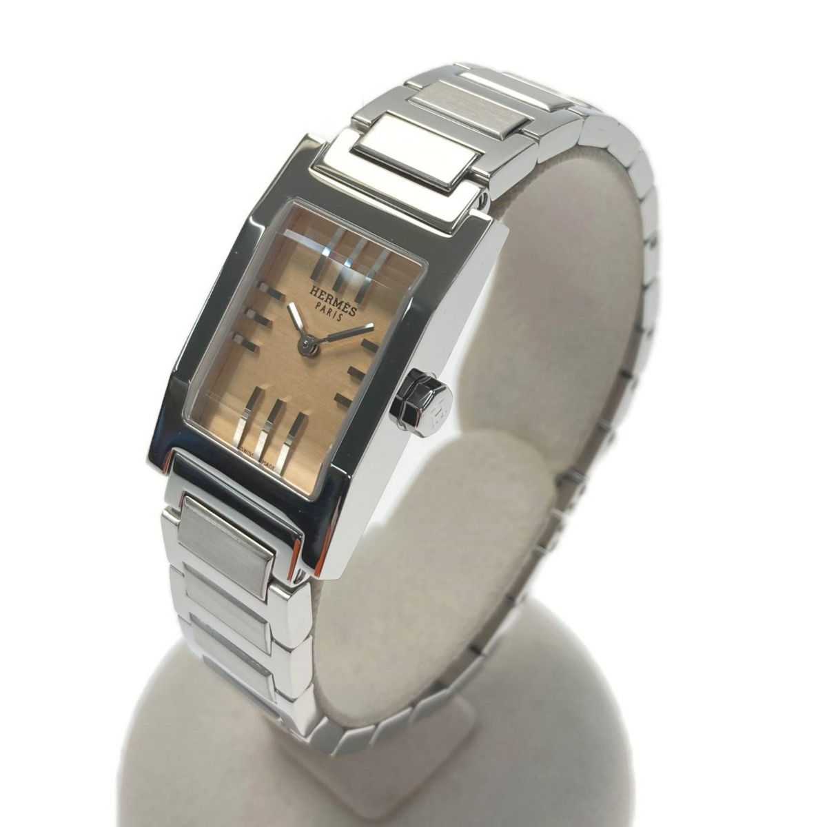 稼働・美品】HERMES タンデム 腕時計 TA1.210 オレンジカラー-