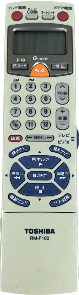 TOSHIBA ビデオレコーダー テレビリモコン RM-F100 東芝 - メルカリ