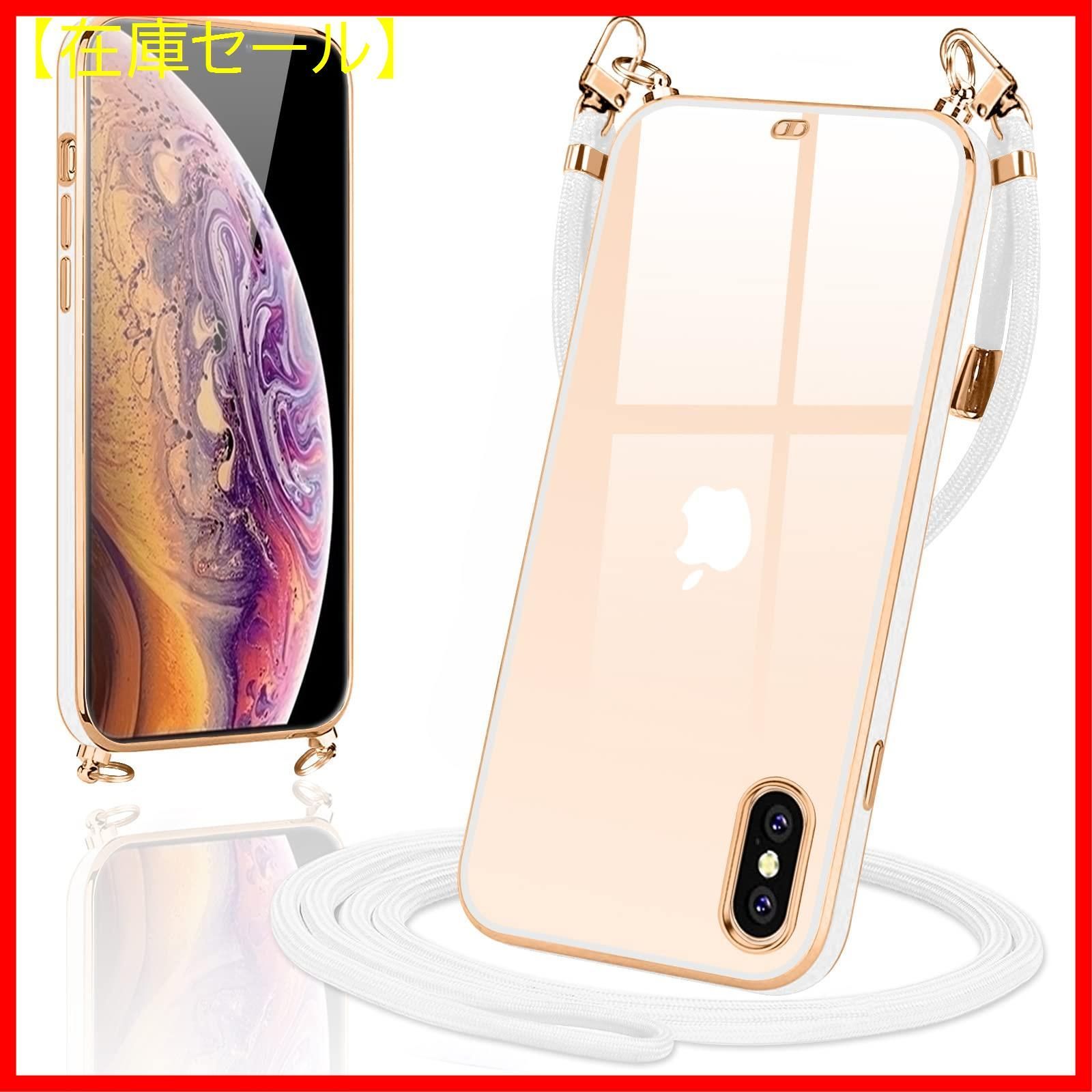 【色:ホワイト_サイズ:iPhone XS / X】可愛い かわいい 斜めかけケ
