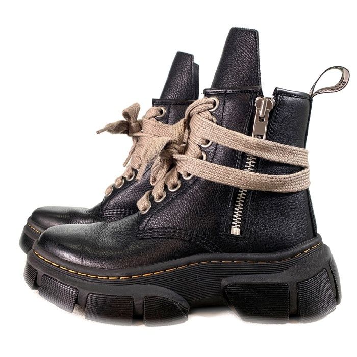 Dr.Matens ドクターマーチン Rick Owens リックオウエンス 1460 JMB LACE RO DMXL ジャンボレース ブーツ サイドジップ ブラック AF500 Size 27cm