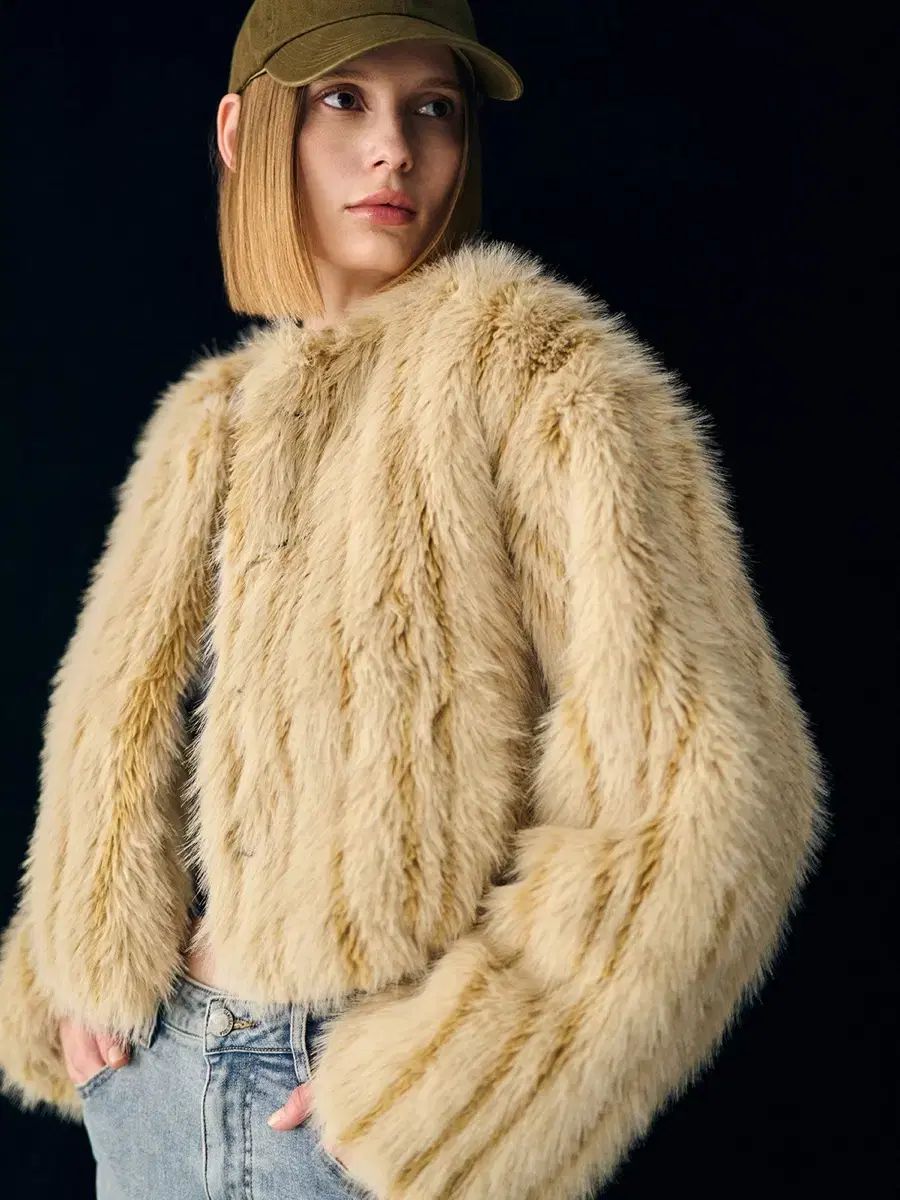 GENERALIDEA ジェネラルアイディア ノーカラー ファー ジャケット