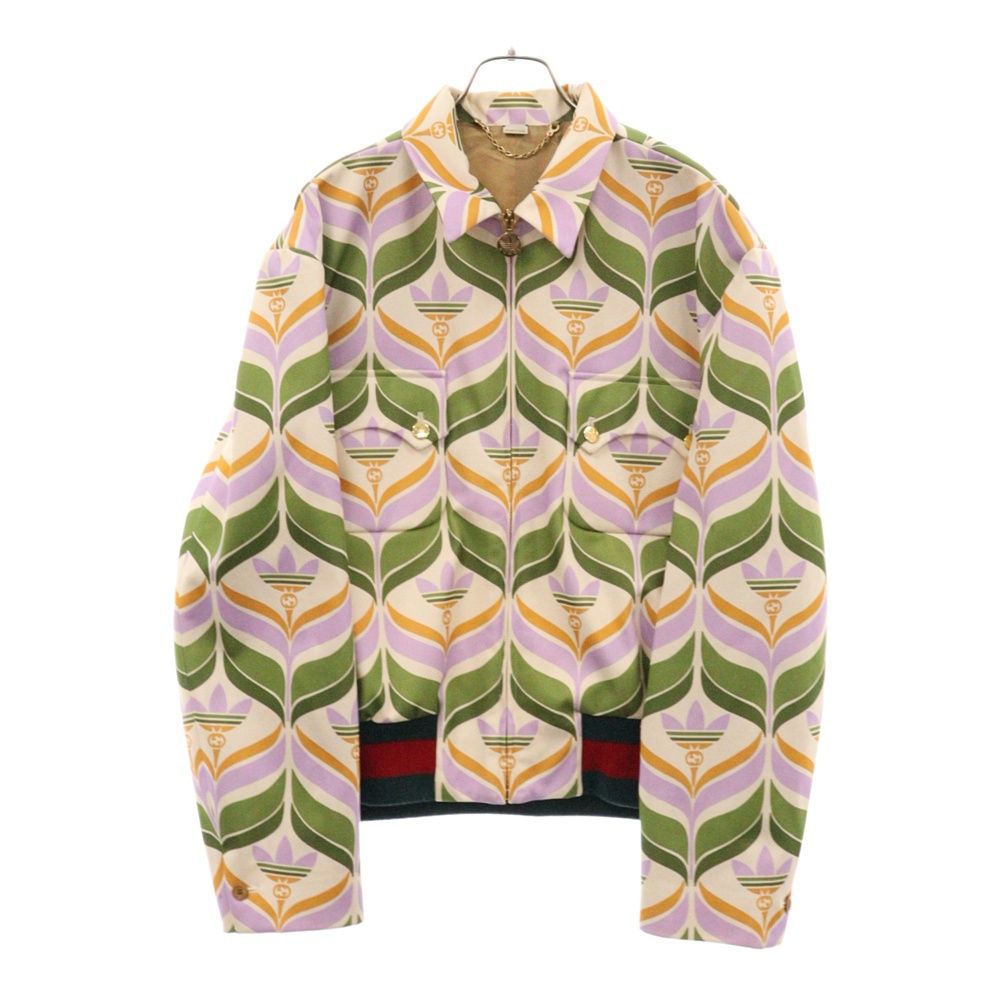 【メール便送料無料対応可】 (グッチ) GUCCI 22SS スイング ジップアップ ロゴ総柄 ×adidas トップス