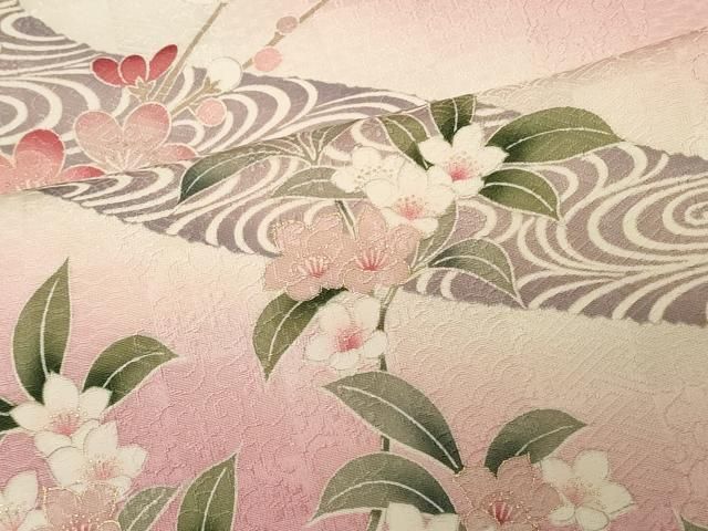 平和屋着物□訪問着 流水枝花文 暈し染め 金彩 正絹 逸品 caaw2778in